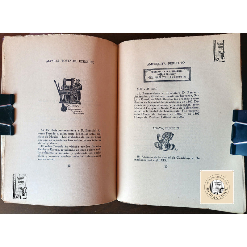 Ex Libris Y Bibliotecas De Mexico. Felipe Teixidor 1931