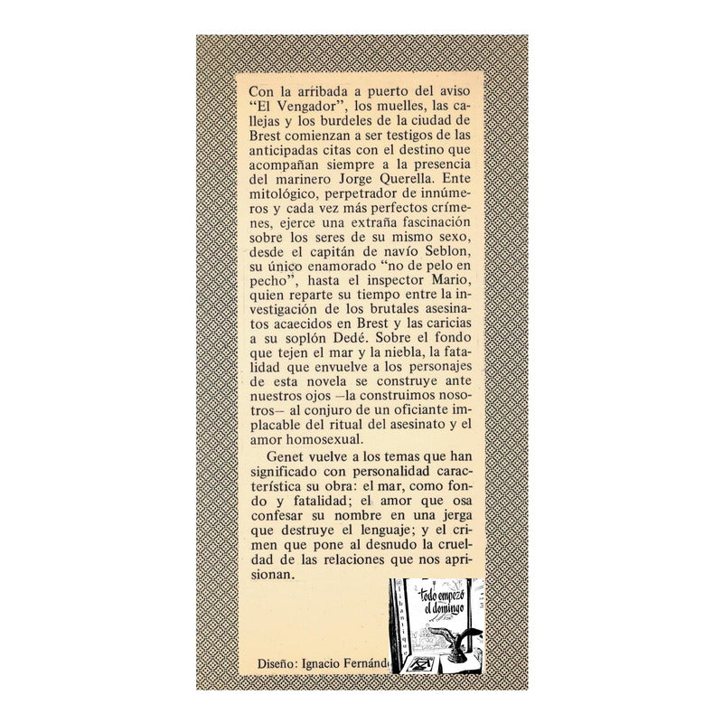 Querella De Brest. Jean Genet, Debate Lit. Ed., 1983