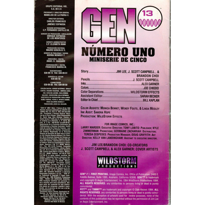 Gen 13. #1 -miniserie Parte 1 De 5-, Mexico 1998