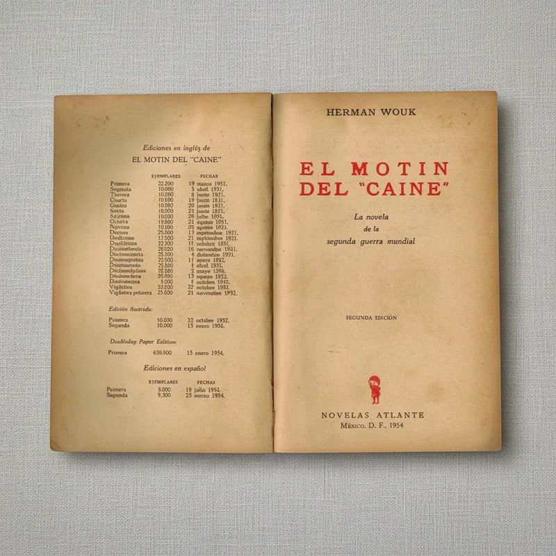 El Motin Del  Caine . Herman Wouk, Mexico 1954