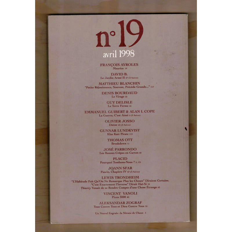 Lapin #19. L'association (avril 1998)