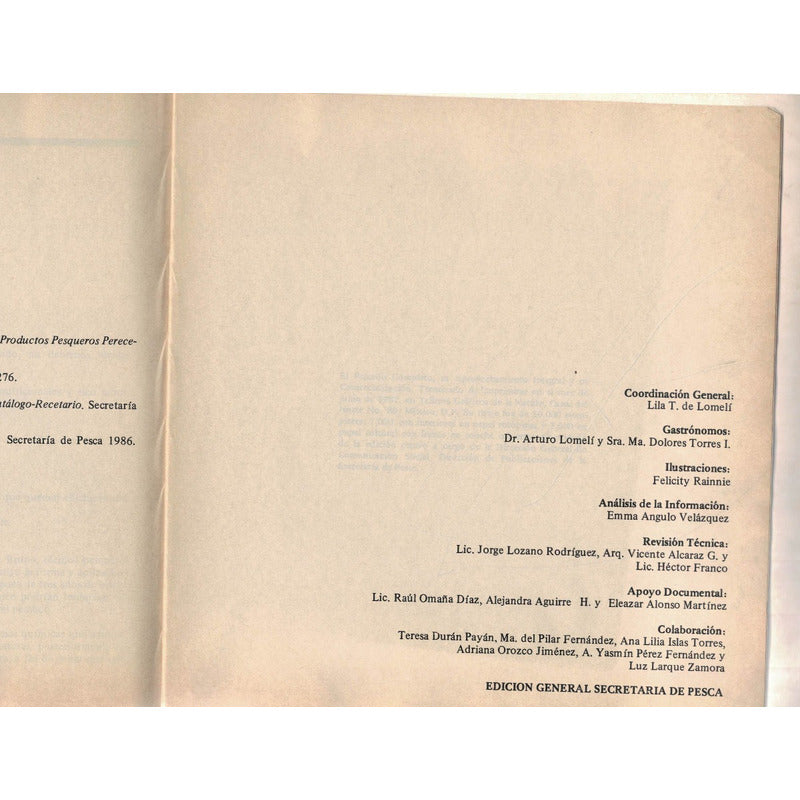 Pescado -recetario-. Mexico 1987 P E S C A