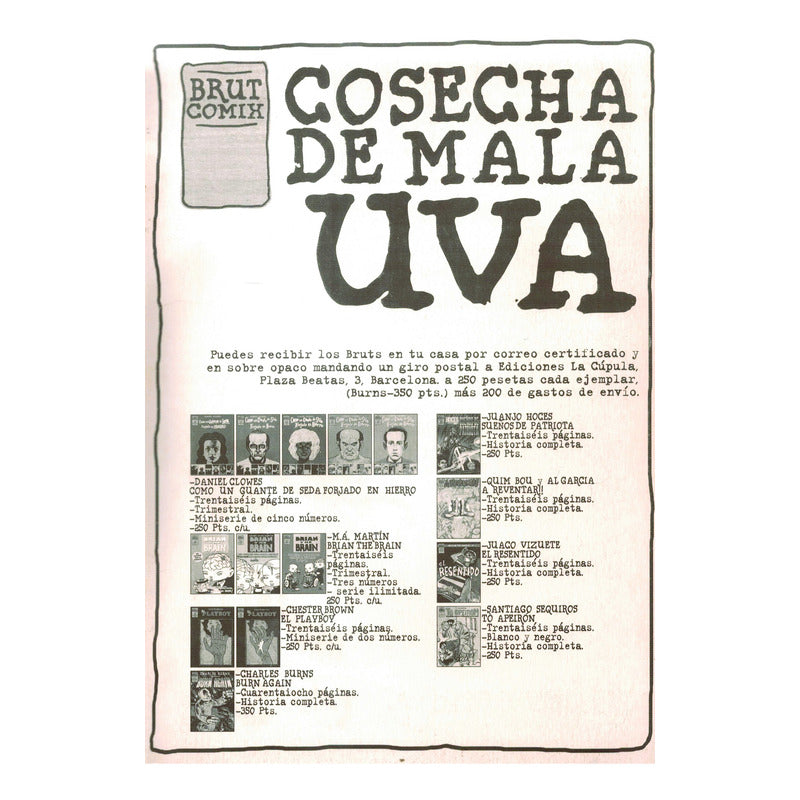 Mundo Idiota (2 Num.) Peter Bagge, Brut Comix La Cupula 1990