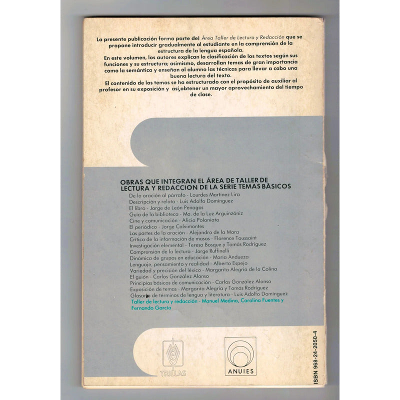 Taller De Lectura Y Redaccion. Manuel Medina Carballo Et Al
