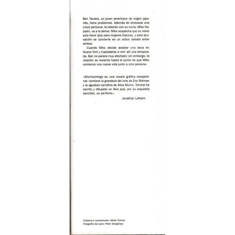 Shortcomings. Adrian Tomine, España 2008 (1a)