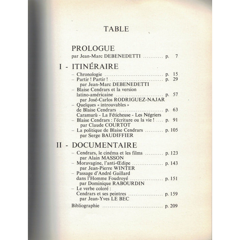 Blaise Cendrars. Jean - Marc Debenedetti, Veyrier Ed., 1985