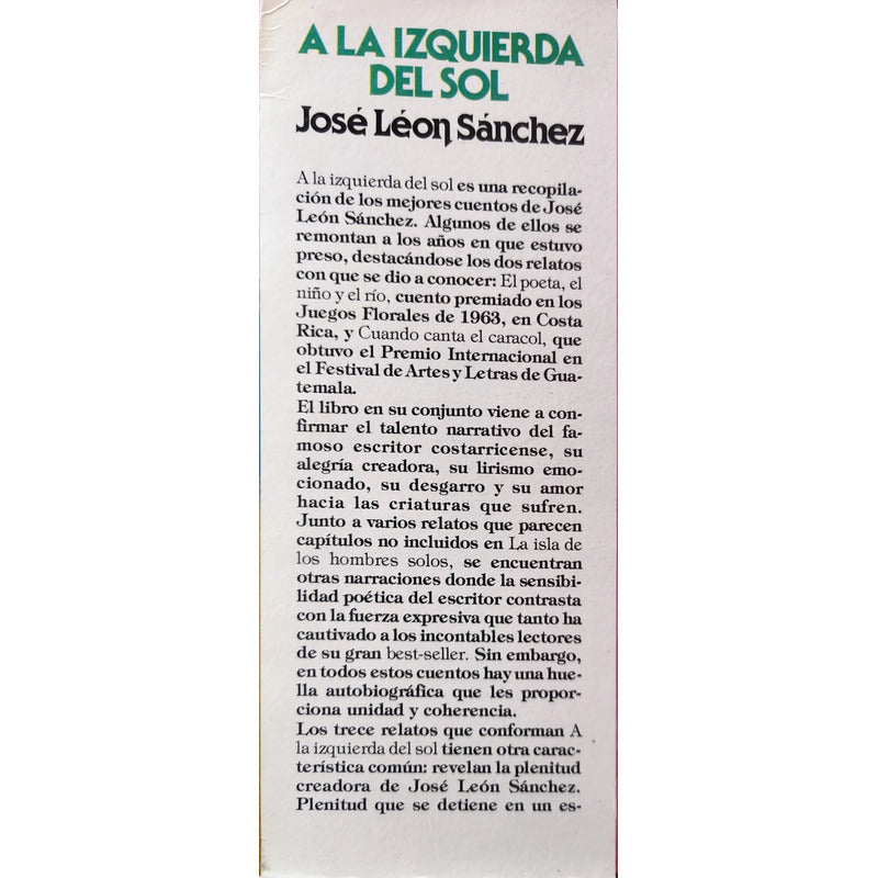 A La Izquierda Del Sol. José León Sánchez (en La Carcel)