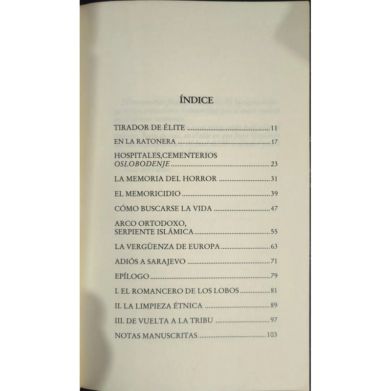 Cuaderno De Sarajevo. Juan Goytisolo ( Yugoslavia Barbarie)