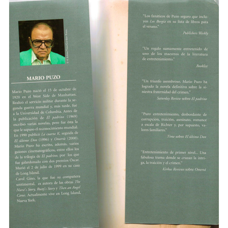 Borgia, Los. - Familia Del Crimen-. Mario Puzo, Mexico 2002