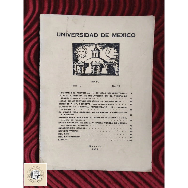 Revista De La Universidad De Mexico #19 1932