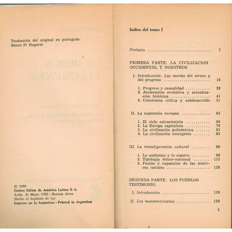 Las Americas Y La Civilizacion. Darcy Ribeiro Argentina 1969