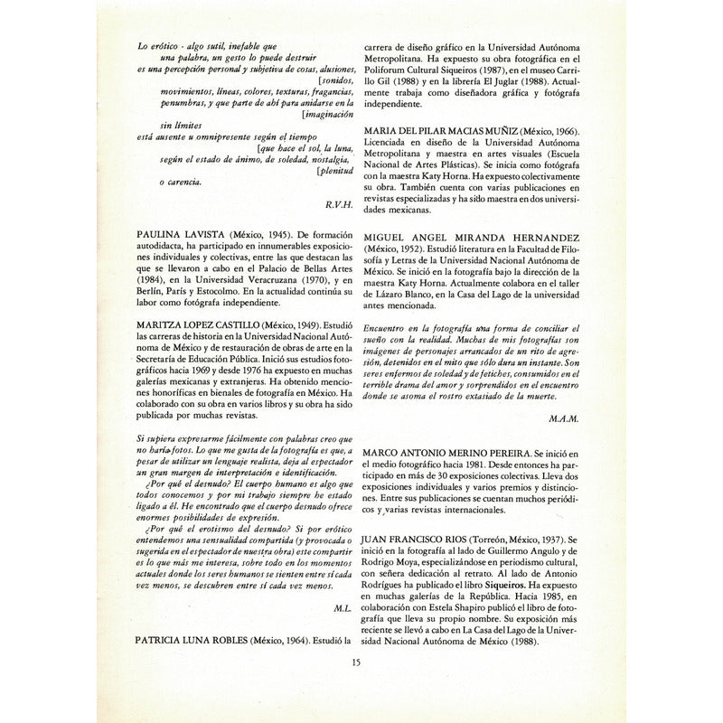 Luz Sobre Eros. Georgina Arechiga [selec.], Mexico 1988