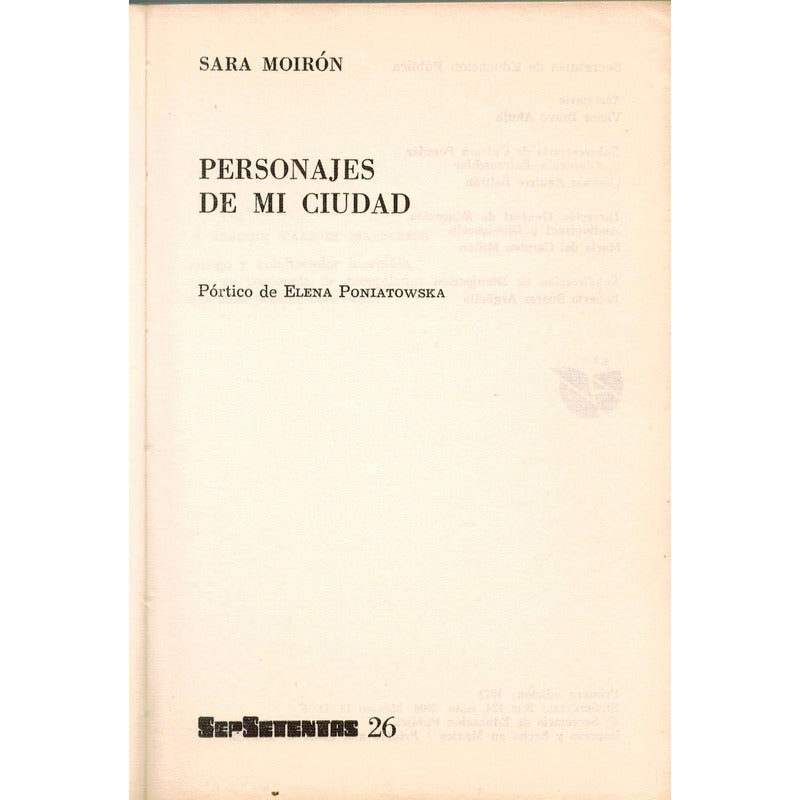 Personajes De Mi C D M X. Sara Moiron, Mexico 1972