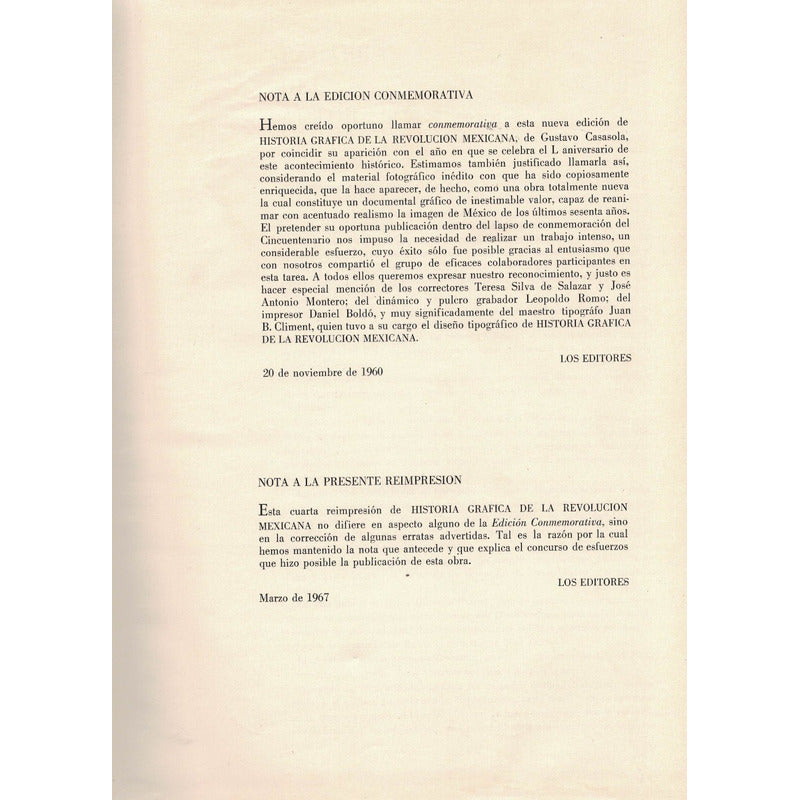 Archivo Casasola. Revolucion Mexicana. 4vol, 1960 (1a) Erratas