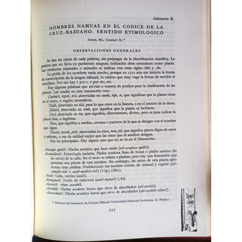 Codice De La Cruz Badiano. I M S S 1964 {herbolaria}