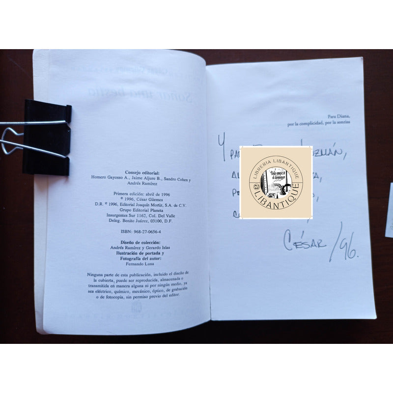 Soñar Una Bestia. Cesar Güemes, Mexico 1996 (autografo)