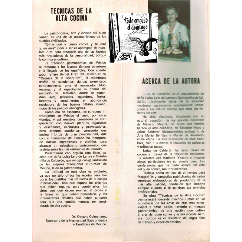 Tecnicas De La Alta Cocina. Luisa De Calderon, Mexico 1980