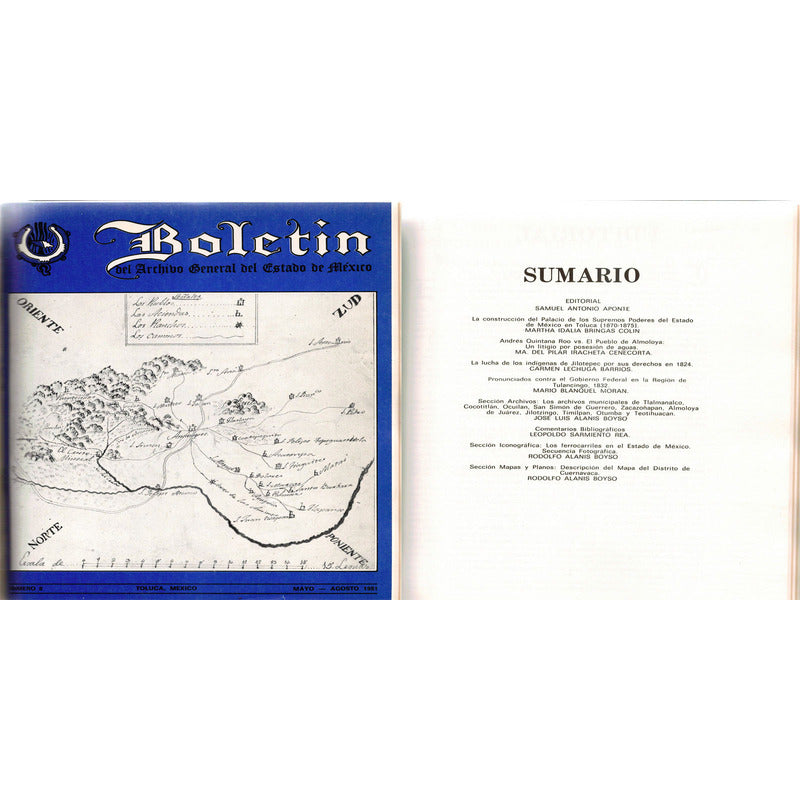 Boletin D Archivo General Del Estado De Mexico # 1 - 9. 1981