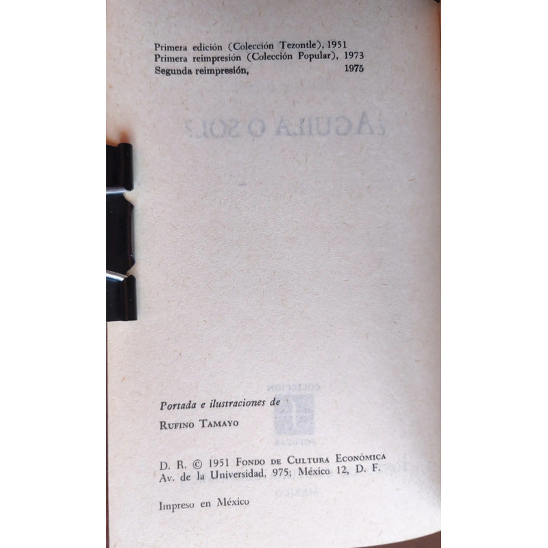 Aguila O Sol. Octavio Paz (ilustró Rufino Tamayo) 1975