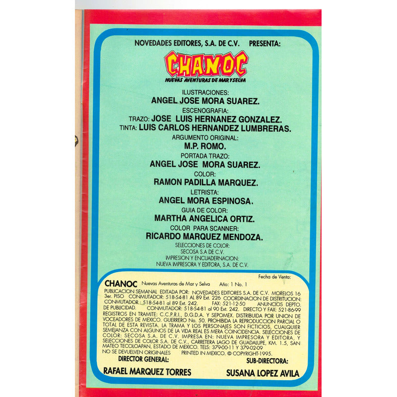 Chanoc # 1. Novedades Editores 1995