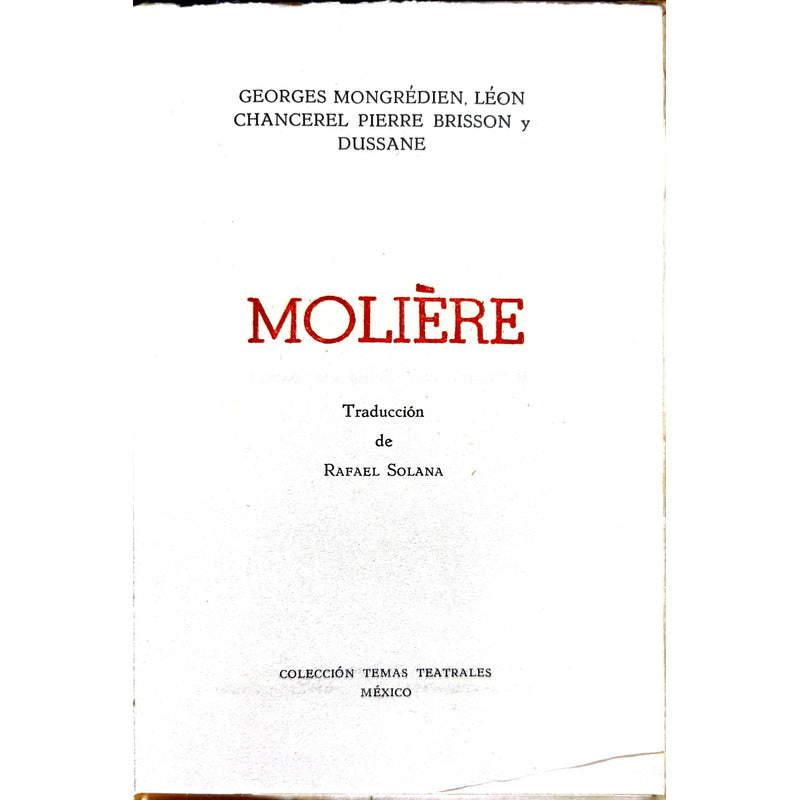 Moliere Georges Mongredien Alvaro Arauz Director