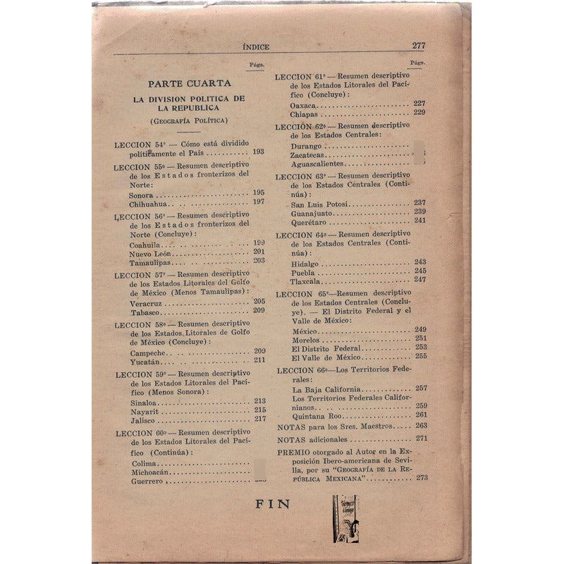 Geografia, Repubica Mexicana. Galindo Y Villa, Mexico 1932