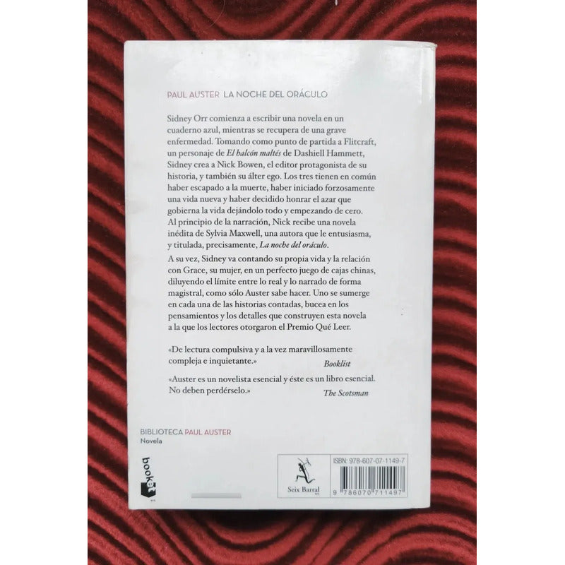 La Noche Del Oraculo. Paul Auster (misterio)