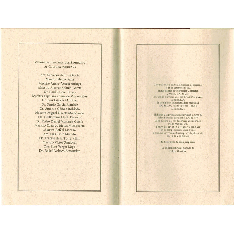 Trovas De Amor. Victor Sandoval, Mexico 1994 (poemas)