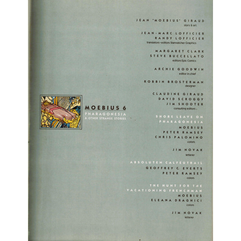 Moebius # 6: Pharagonesia... Epic Graphic Novel 1988