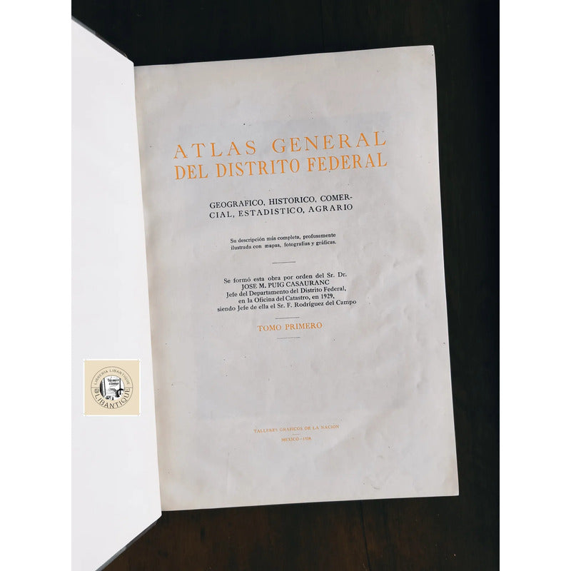 Atlas Distrito Federal 1930. Talleres Graficos De La Nacion