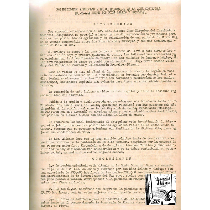 Informes Agroeconomicos Mixteca... I N I 1955 (3 Informes)