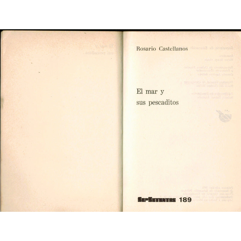 El Mar Y Sus Pescaditos Rosario Castellanos Mexico 1975 (1a)