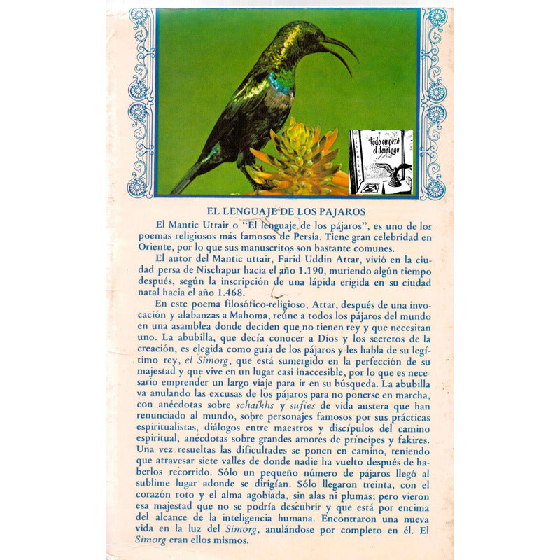 Lenguaje De Los Pajaros. Farid Uddin Attar, España 1979