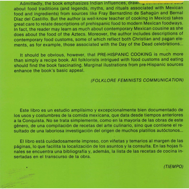 Cocina Prehispanica. Ana Benitez, Mexico 1991 [bilingüe]
