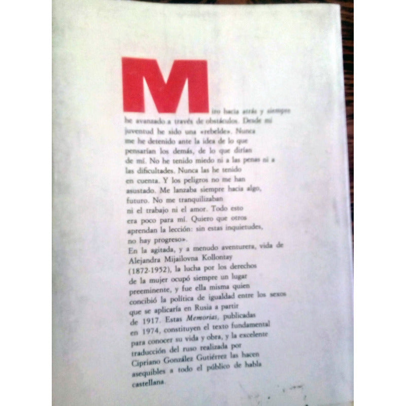 Memorias. Alejandra Kollontay. Tribuna Feminista_ed 1979