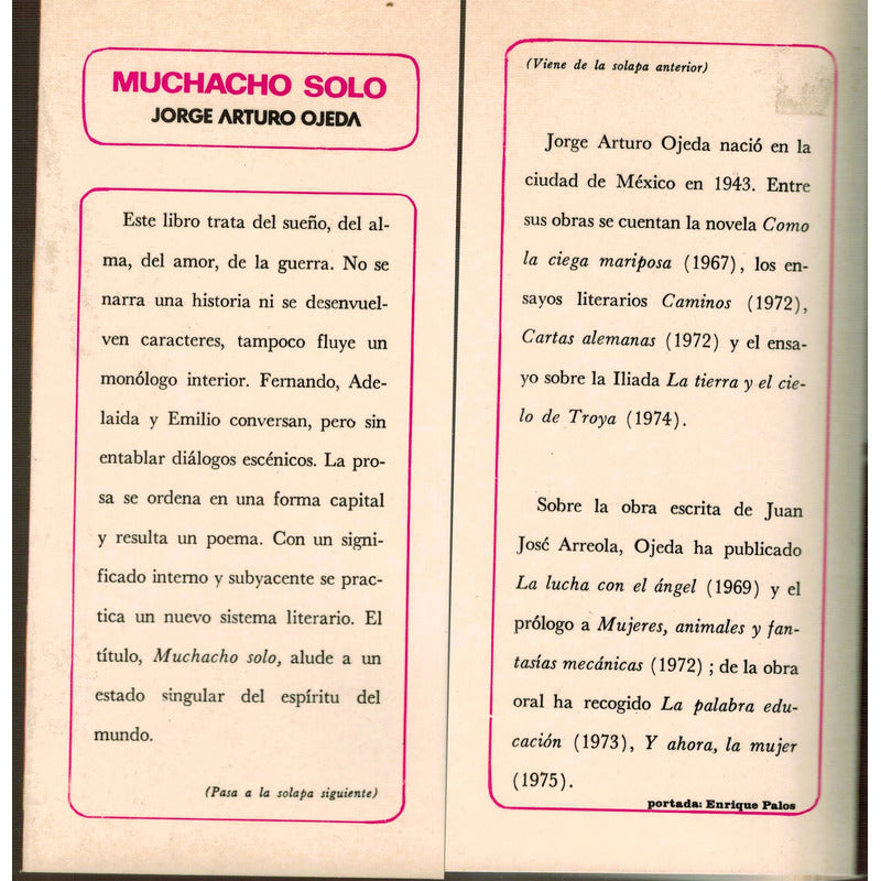 Muchacho Solo. Jorge Arturo Ojeda, Mexico 1976 (lgbtiq+)
