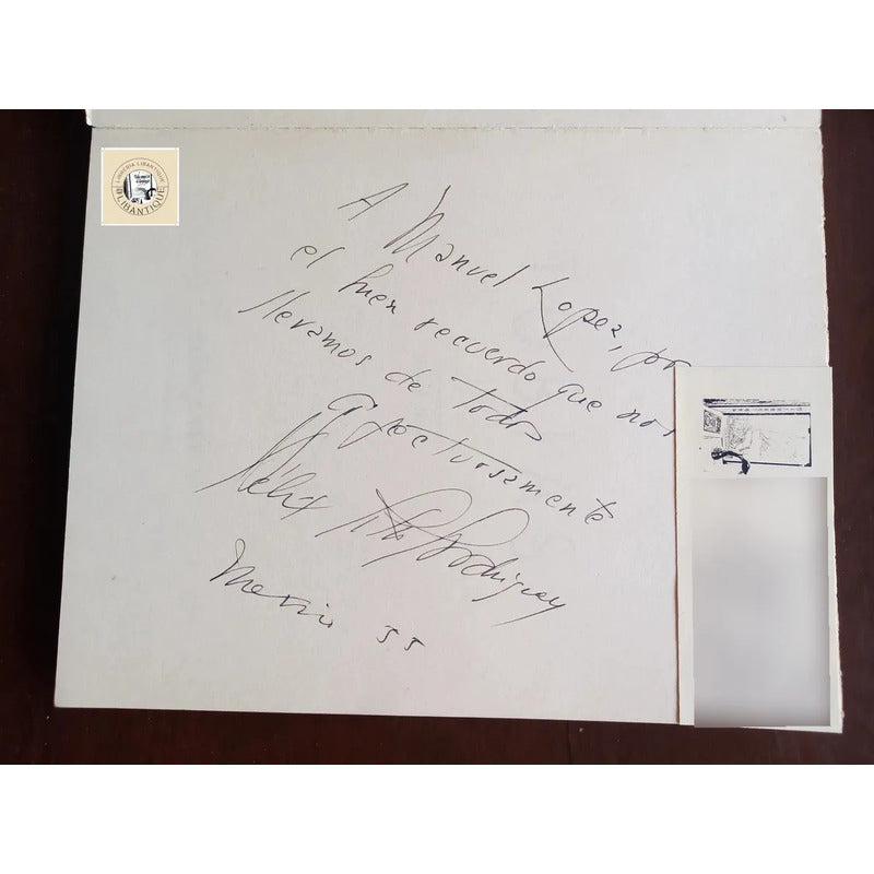 Tobias. Felix Pita Rodriguez, Cuba 1955 (autografo)