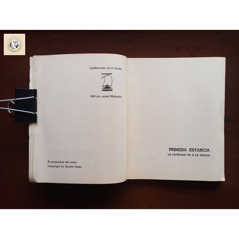 La Patrona. Xavier De Icaza, Mexico 1962 (autografo)