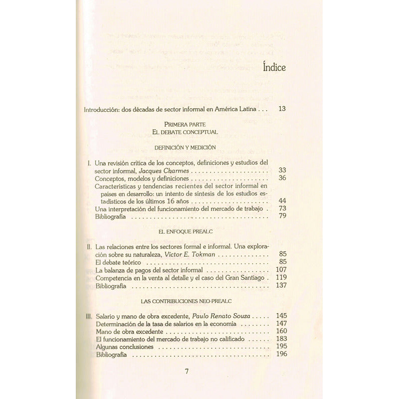 Sector Informal America Latina. V E Tokman, Mexico 1995