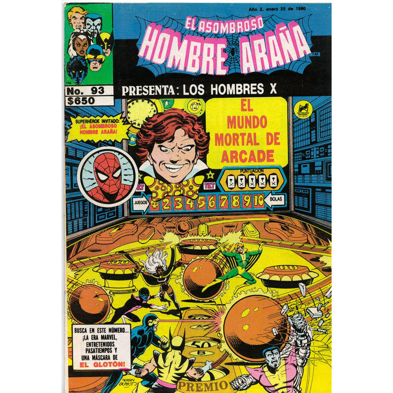 Asombroso Hombre Araña Hombres X # 93 Novedades Editores1990