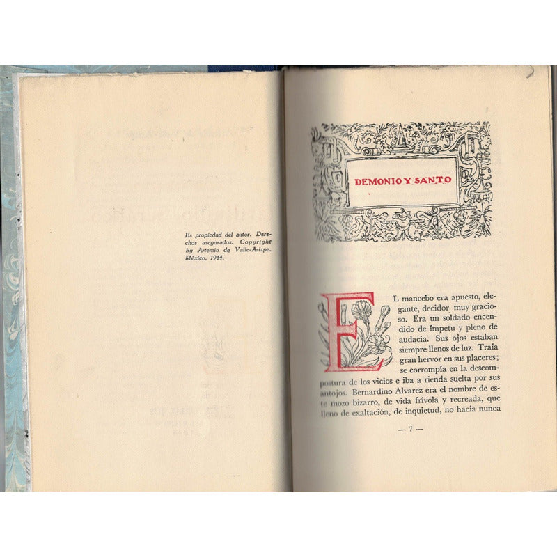 Jardinillo Serafico. Artemio De Valle- Arizpe (capitulares)