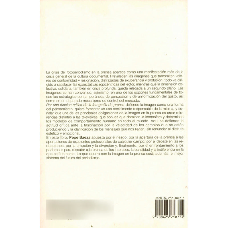 Por Una Funcion Critica De La Fotografia. Pepe Baeza, 2001