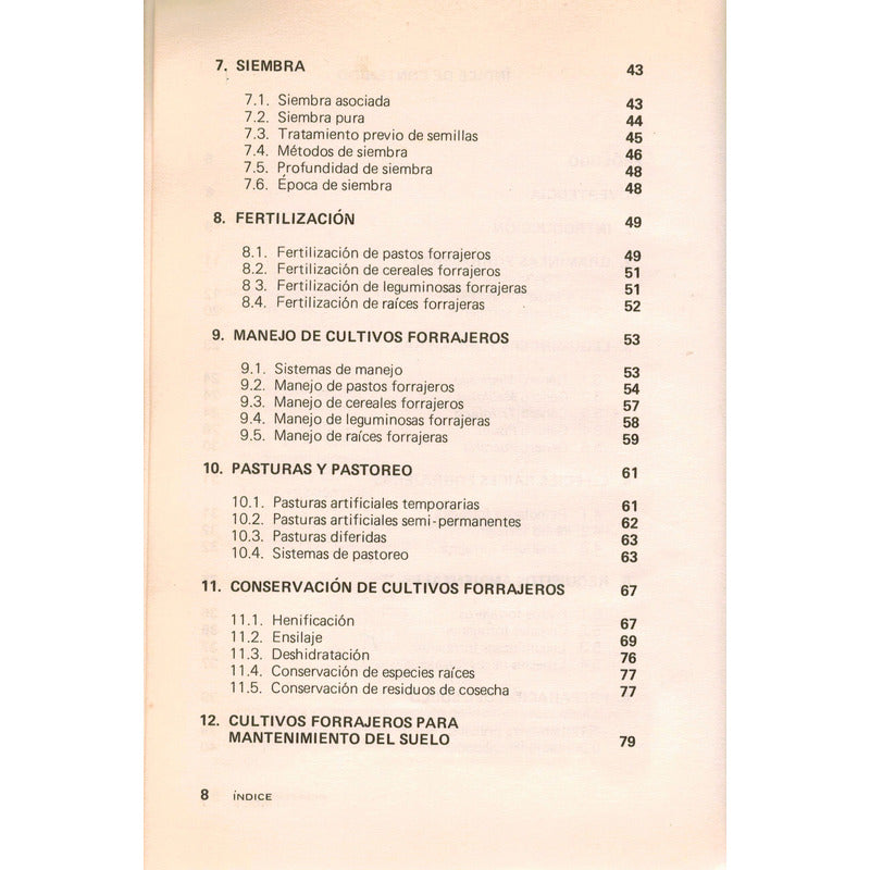 Cultivos Forrajeros -manuales Agropecuarios-. Mexico 1982