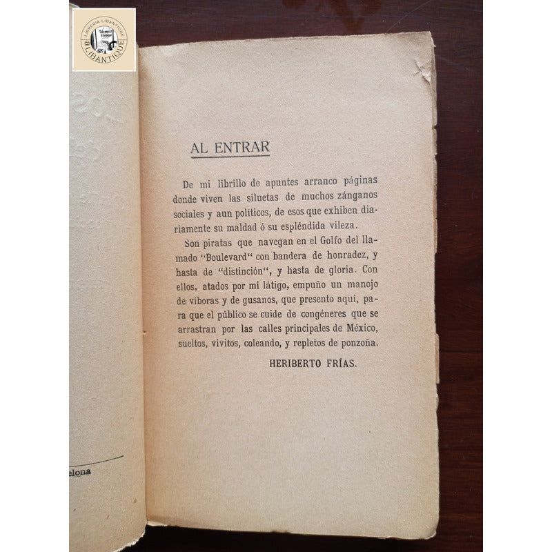 Los Piratas Del Boulevard. Heriberto Frias, Mexico 1915