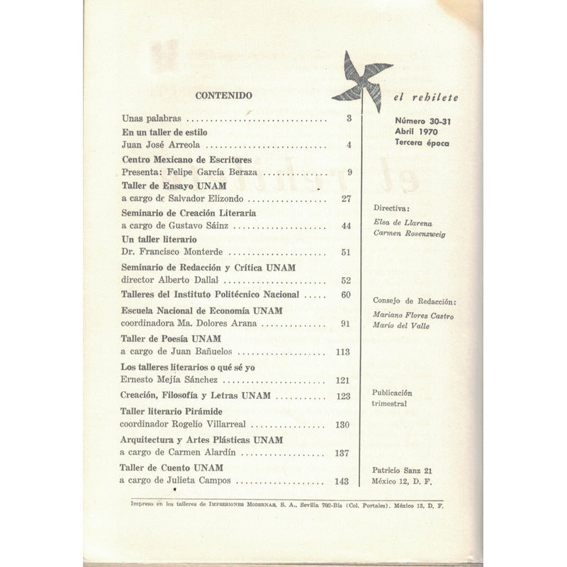 El Rehilete. Carmen Rosenzweig, #30-31, 1970 -feminismo-