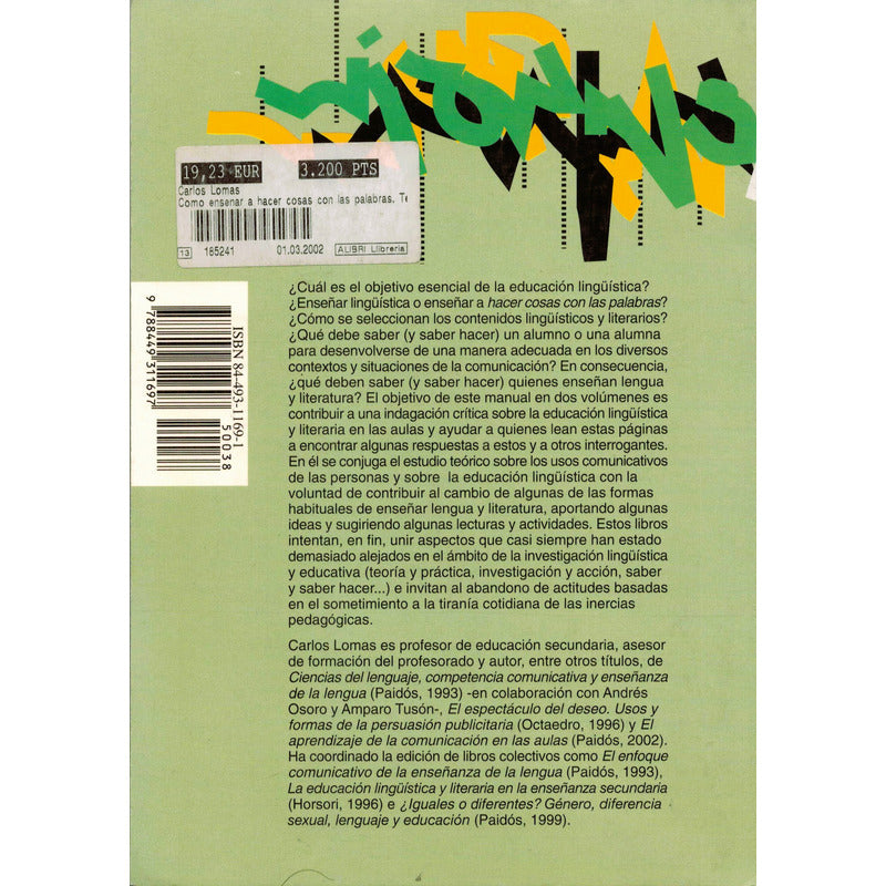 Como Enseñar Hacer Cosas Con Las Palabras. 2vol Carlos Lomas
