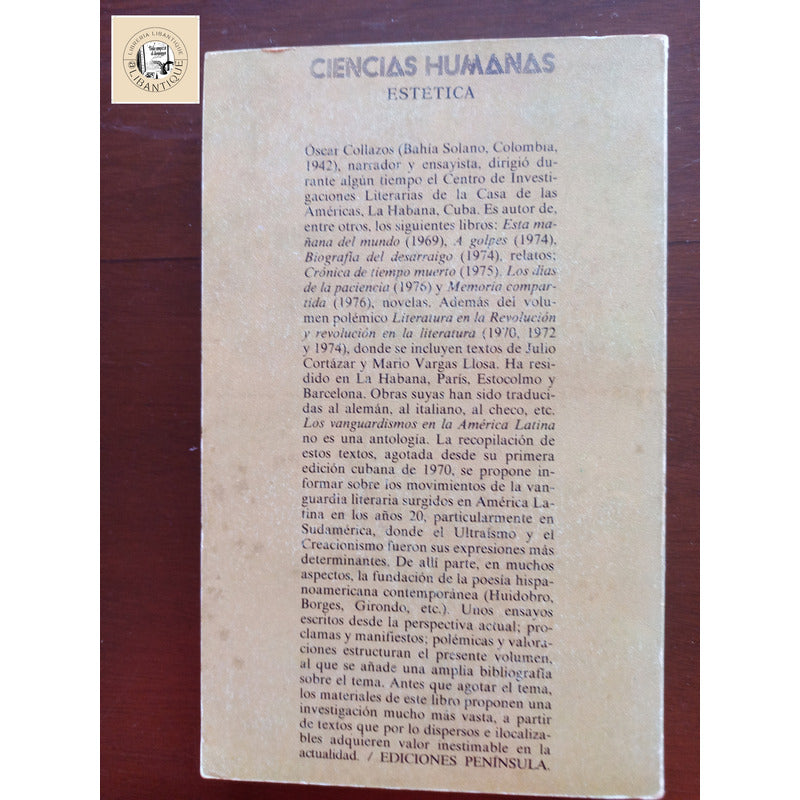 Vanguardias En America Latina. Oscar Collazos, España 1977
