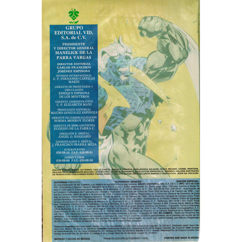 Superman Genesis. Mexico, 1999
