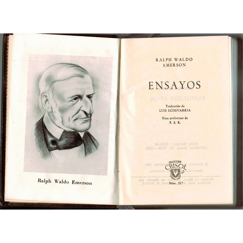 Ensayos. Ralph Waldo Emerson ( Crisol, Plena Piel)