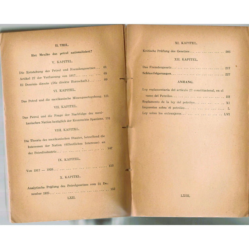 Erhebungen Über Mexiko. [ölregulierung]. Mexiko 1926